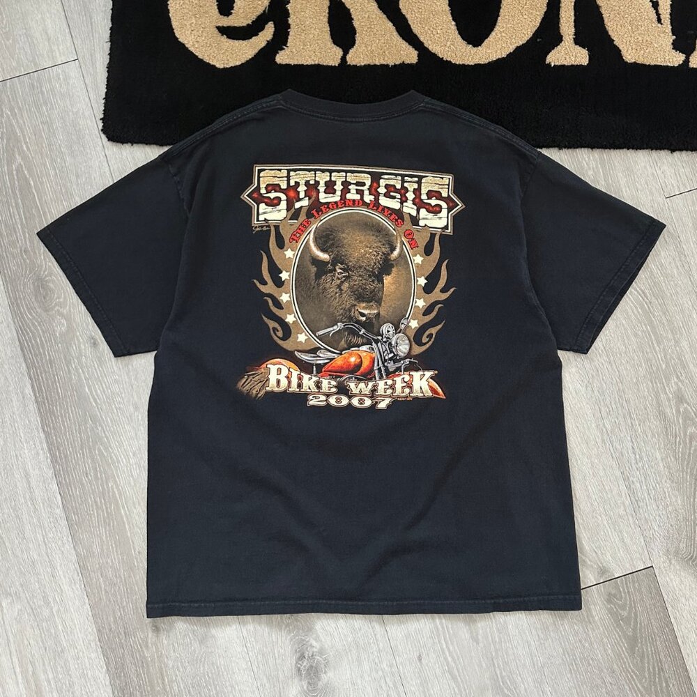 Vintage 2007 Sturgis Bike Week Men's Black Delta Pro Weight T-Shirt - Size XL